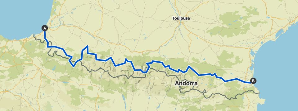 Pyrenees coast to shop coast cycle route